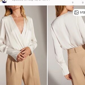 Favorite Daughter Satin Cream Top